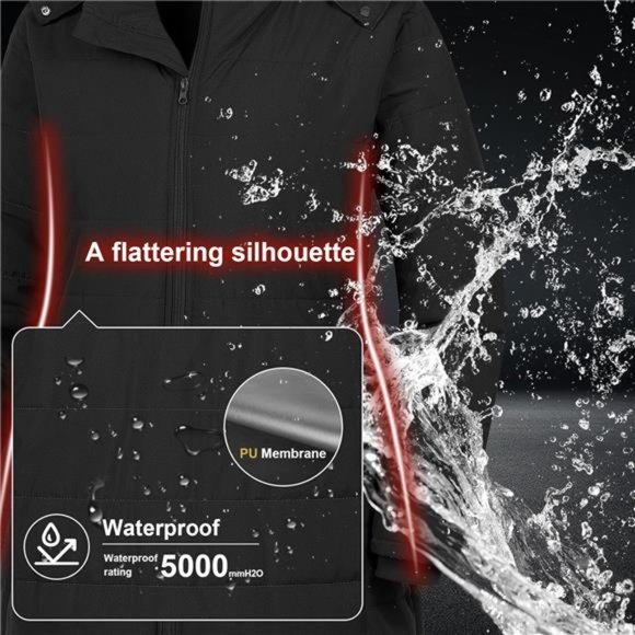 Plus Size Winter Puffer Jacket  Long Winter Coat Quilted Waterproof For Women - Picture 4 of 7